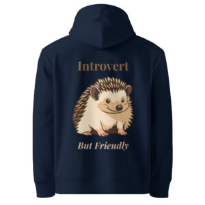 Introvert Hedgehog Hoodie in French Navy