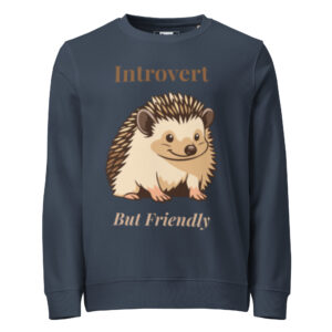 Introvert Hedgehog Sweatshirt in French Navy