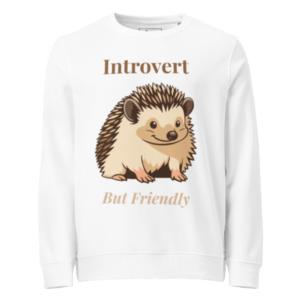 Introvert Hedgehog Sweatshirt in White